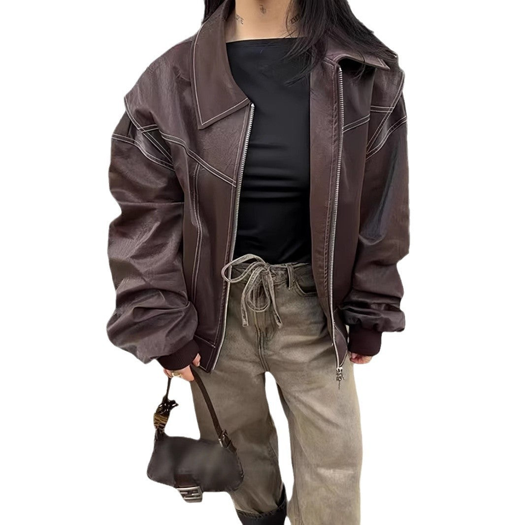 Damen lässige Oversized-Bomberjacke Drune