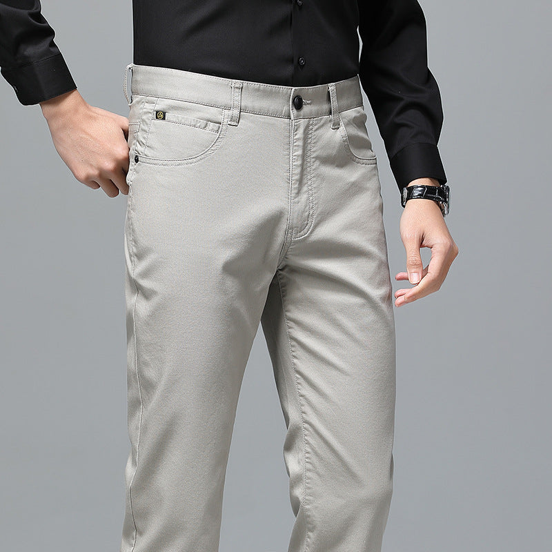 Herren Stretch-Chinohose mit geradem Schnitt und Bügelfalte Drune