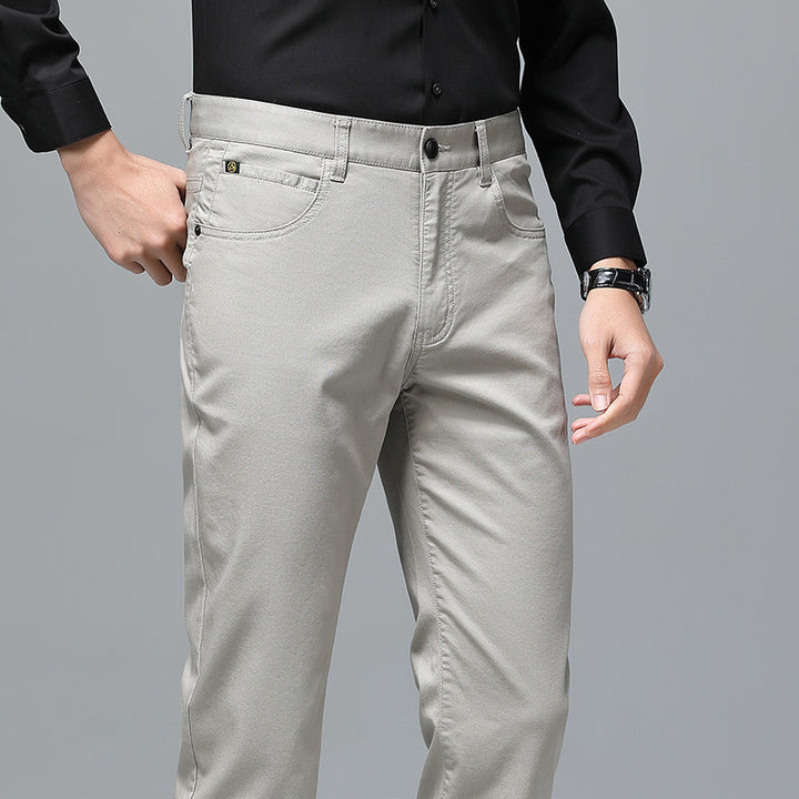 Herren Stretch-Chinohose mit geradem Schnitt und Bügelfalte Drune