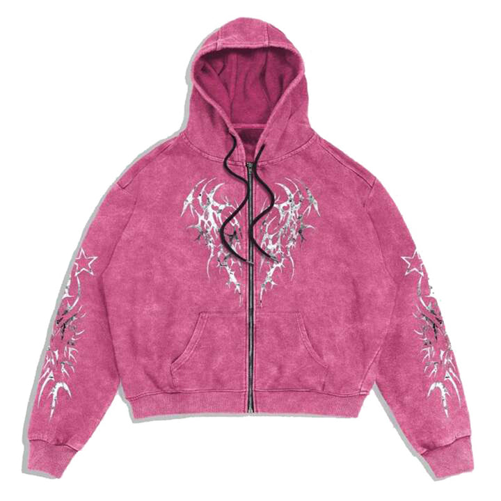 Drune | Hoodie - Oversize Graffiti Print & Y2K Stil