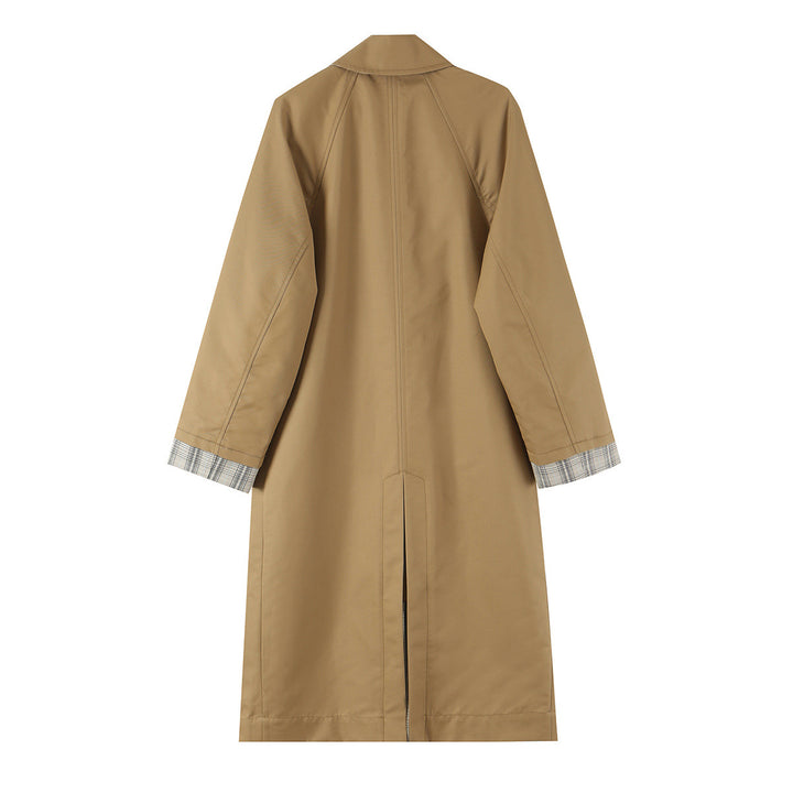 Damen Wendbarer Trenchcoat mit Raglanärmeln, kariertem Innenfutter und verdeckter Knopfleiste Drune