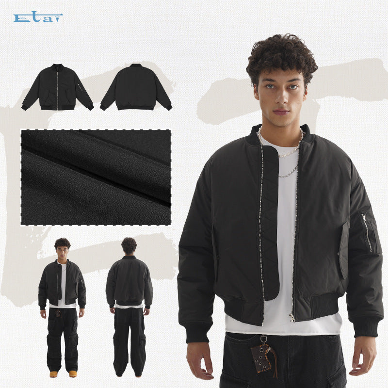 Herren Bomberjacke im Boxy‑Schnitt mit wattierter Thermofütterung, Rippbündchen und Ärmeltasche Drune
