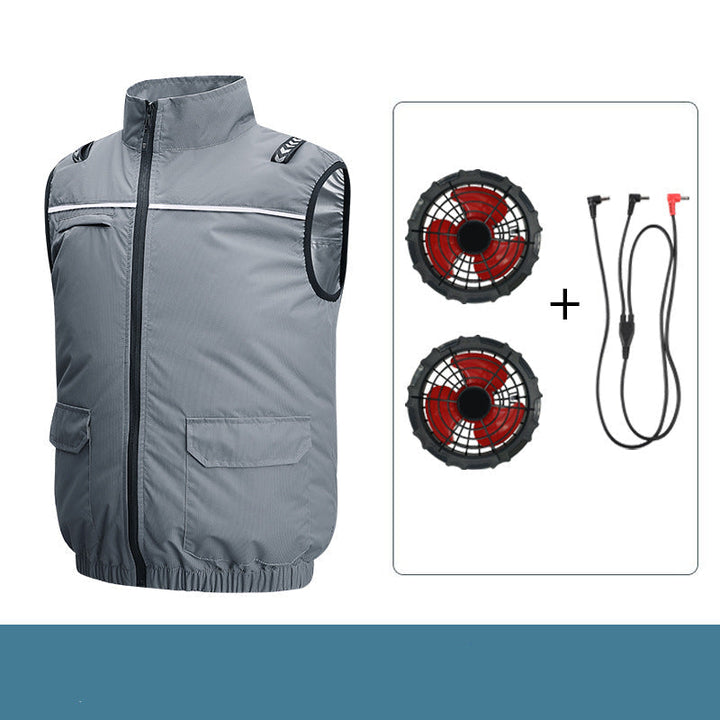 Unisex nan leichte kühlende Arbeitsweste mit integrierten Ventilatoren und externem Akku Drune