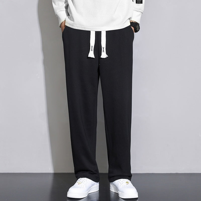 Herren Relaxed-Fit Jogginghose aus French-Terry mit weitem Bein und Tunnelzug Drune