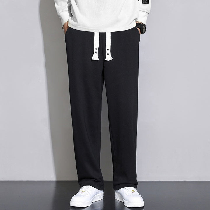 Herren Relaxed-Fit Jogginghose aus French-Terry mit weitem Bein und Tunnelzug Drune