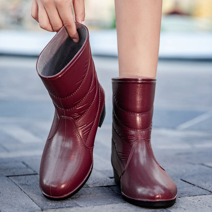 Damen Elegante wasserfeste Kurzschaftstiefelette mit gesteppter Optik und stoßdämpfender Leichtsohle Drune