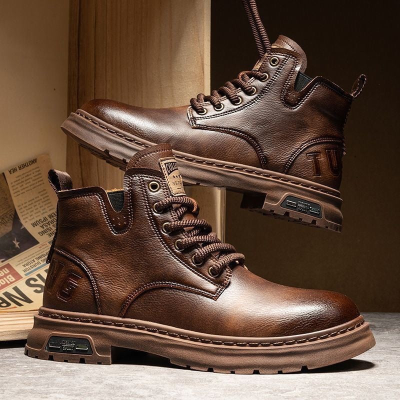 Herren Robuste Leder Stiefel Drune