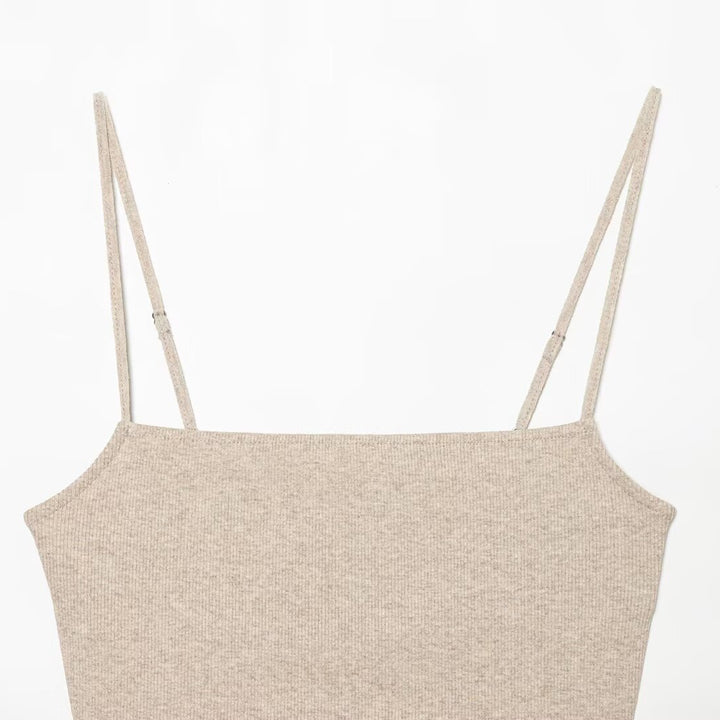 Damen Cropped Top mit zarten Trägerschnüren und funkelndem Saum Drune