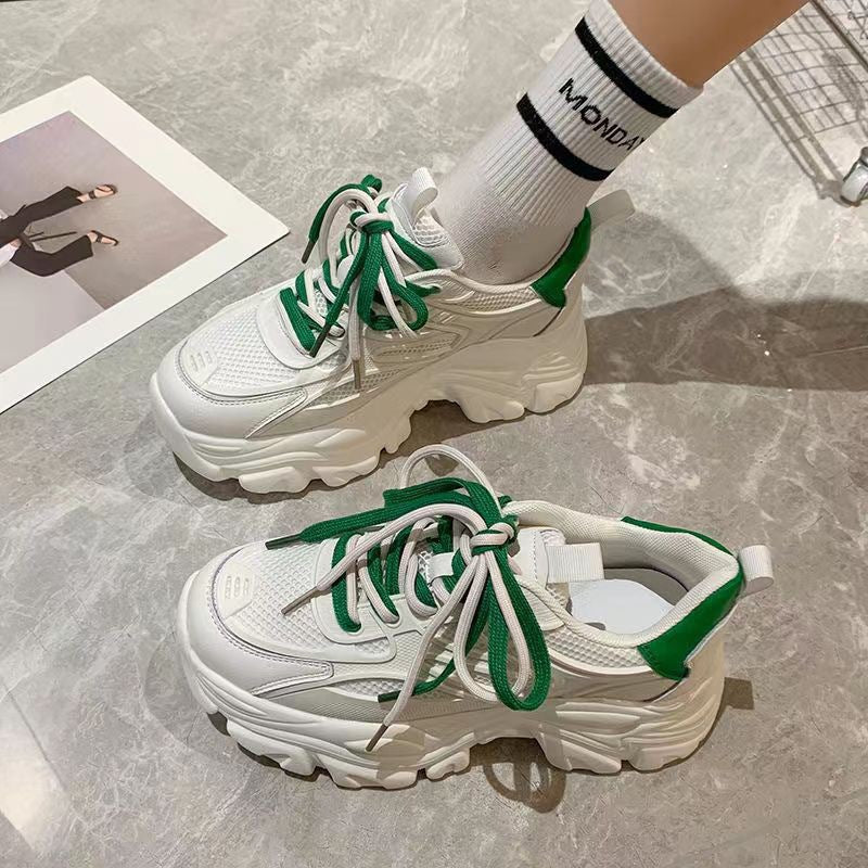 Damen Chunky Sneakers mit atmungsaktiver Mesh-Oberfläche und rutschfester Sohle Drune