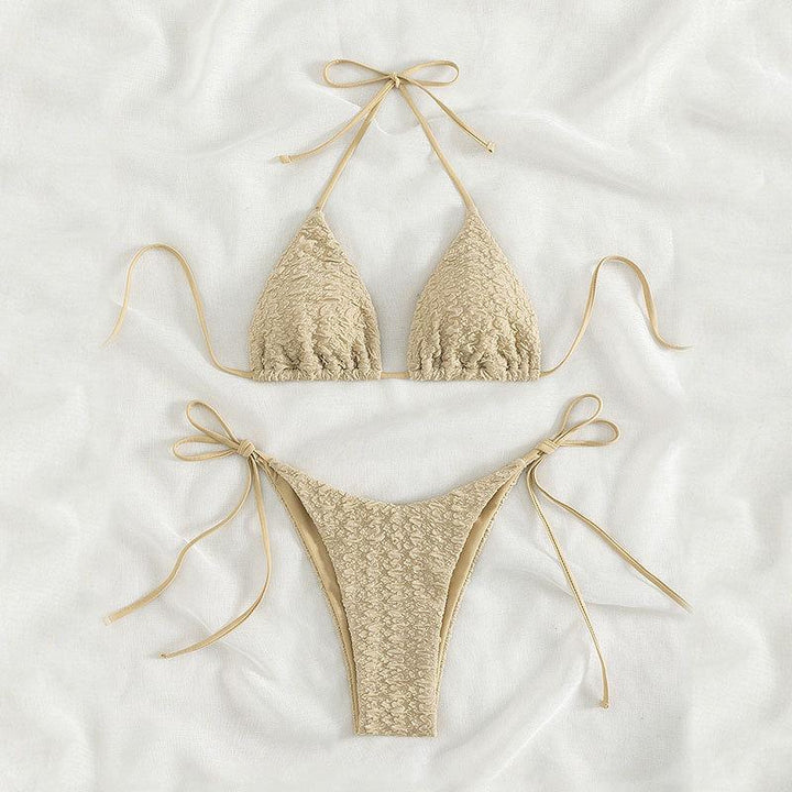 Damen Triangel-Bikini mit strukturiertem Oberteil und hohem Beinausschnitt Drune
