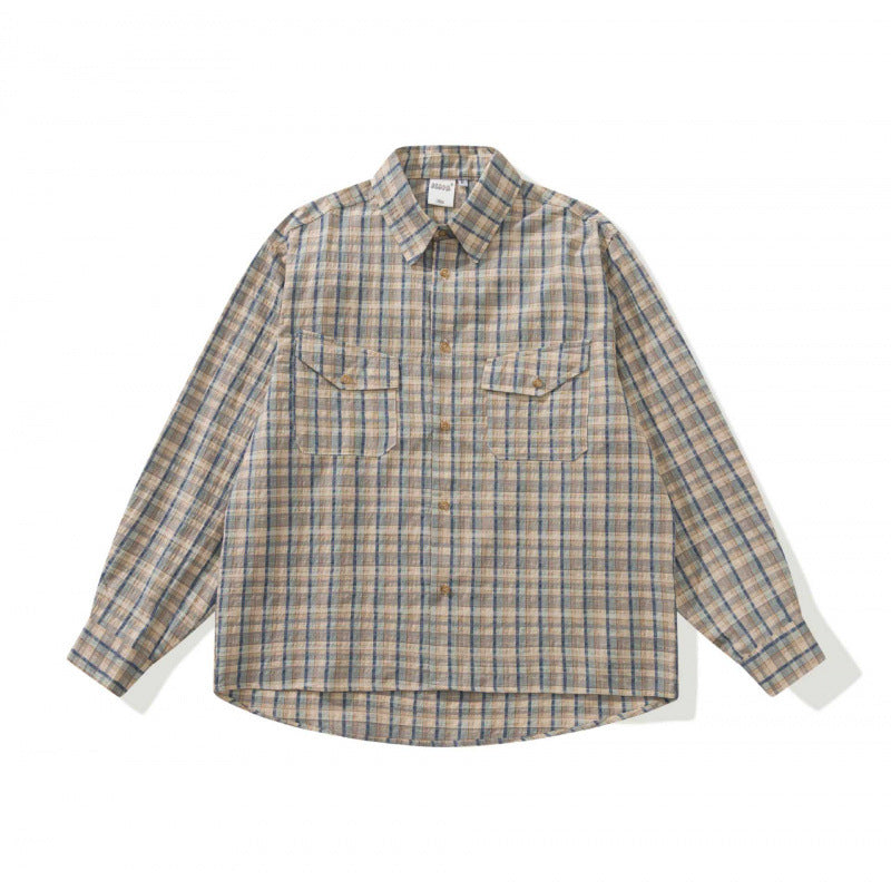 Unisex Kastenförmiges Overshirt aus Baumwoll-Leinenmix mit aufgesetzten Brustklappen Drune