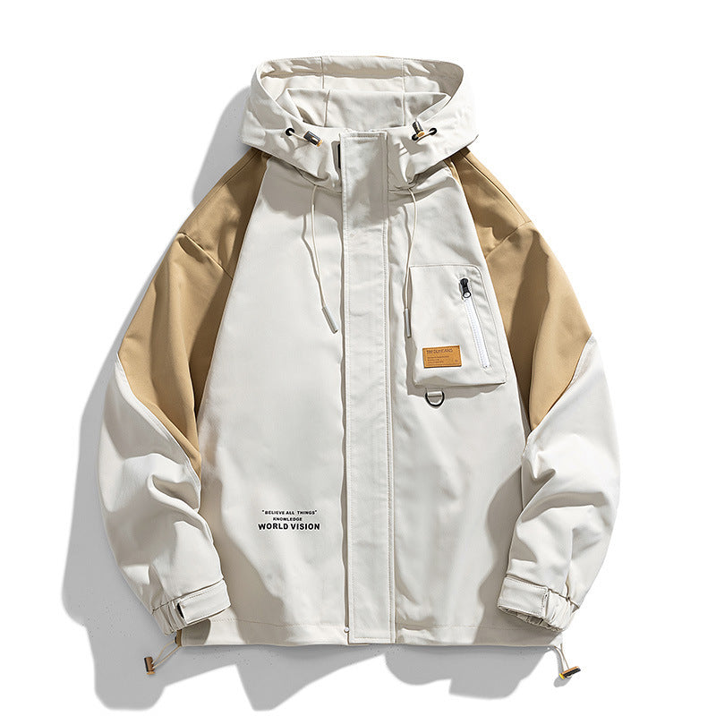 Unisex Kapuzen-Fieldjacke mit Utility-Brusttasche, D‑Ring und Kordelzug Drune