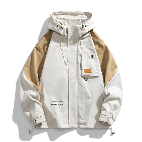 Unisex Kapuzen-Fieldjacke mit Utility-Brusttasche, D‑Ring und Kordelzug Drune
