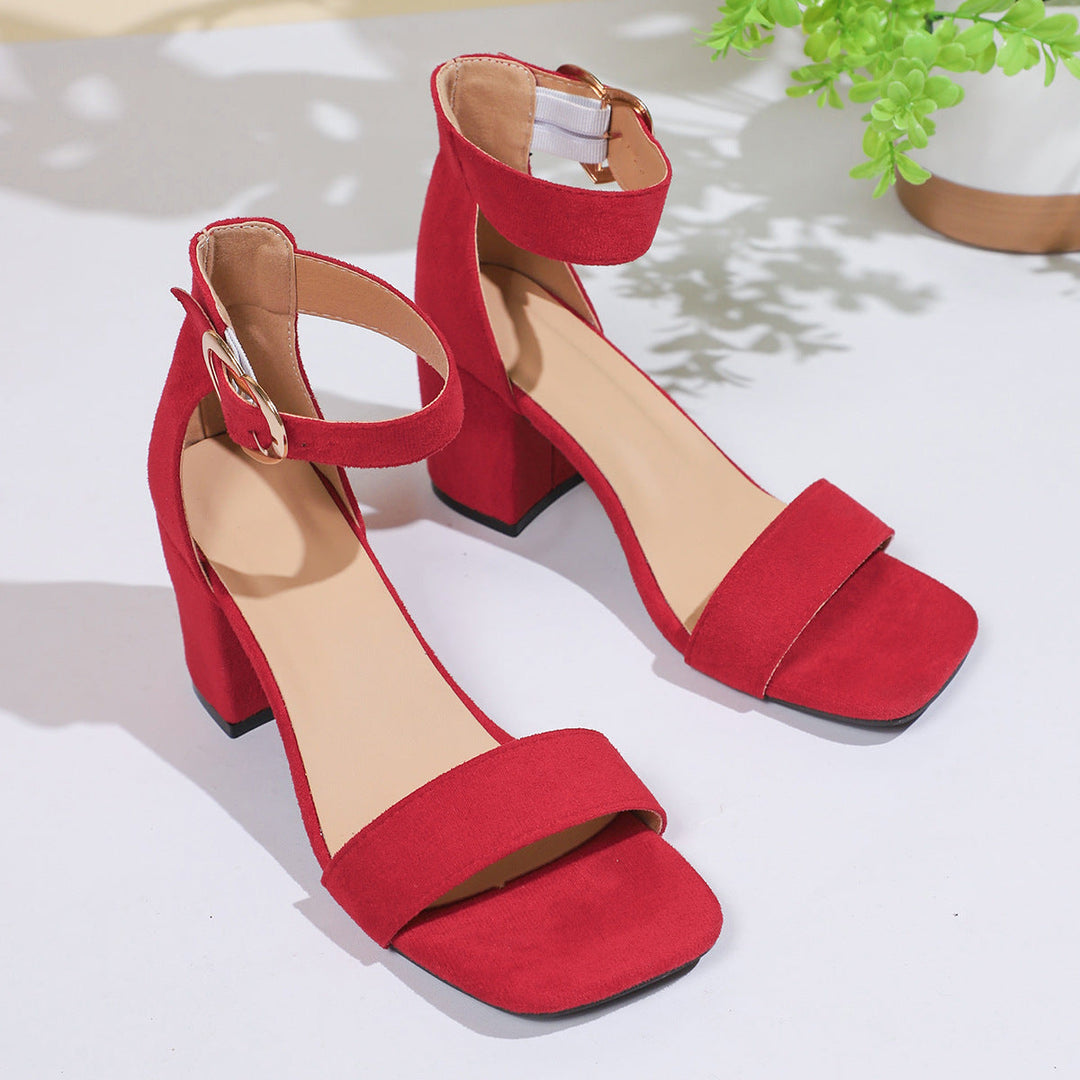 Damen Elegante Blockabsatz Sandalen mit verstellbarem Riemchen Drune