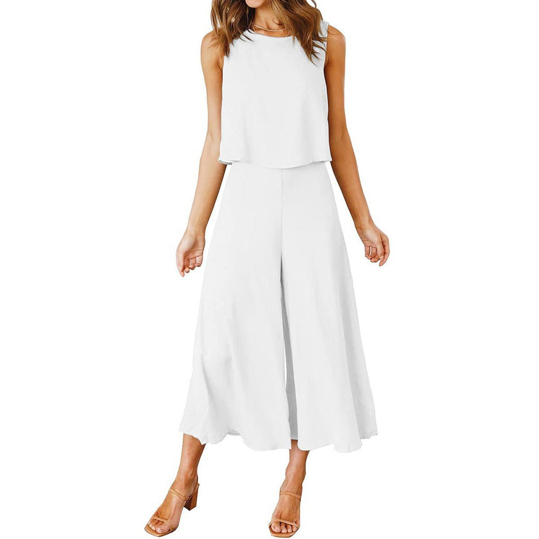 Damen bequemer Jumpsuit mit weitem Bein und schulterfreiem Design Drune