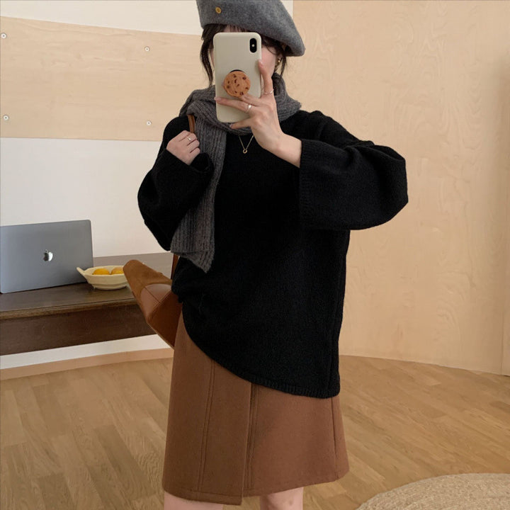 Damen Oversized Strickpullover mit weitem Schnitt und feinem Material Drune