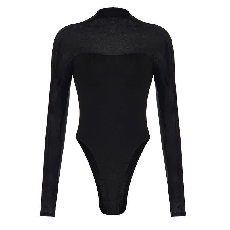 Damen Spitzen-Bodysuit mit verführerischem V-Ausschnitt und süßen Rüschendetails Drune