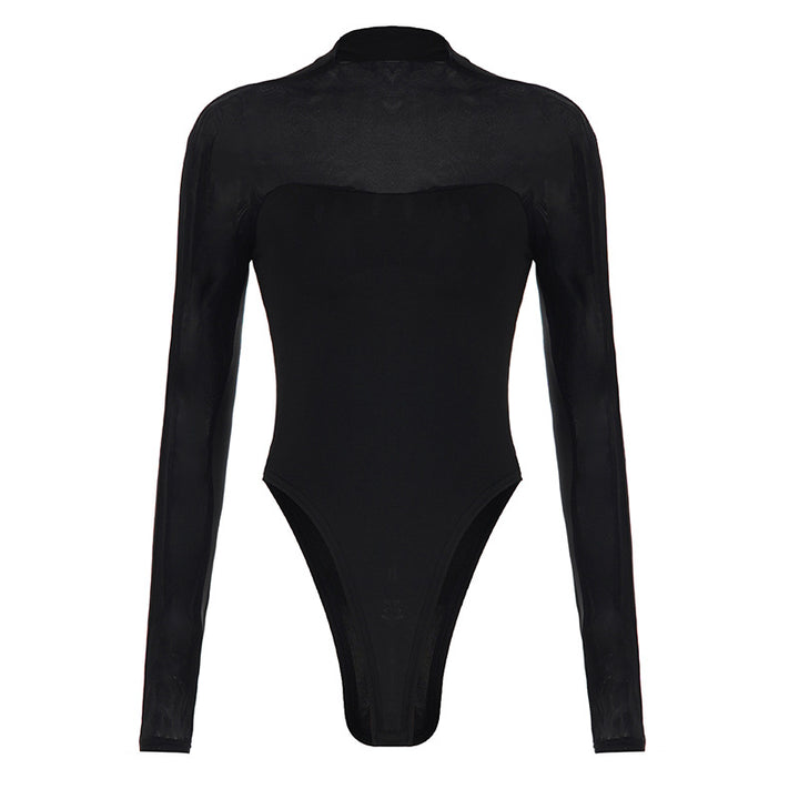 Damen Spitzen-Bodysuit mit verführerischem V-Ausschnitt und süßen Rüschendetails Drune