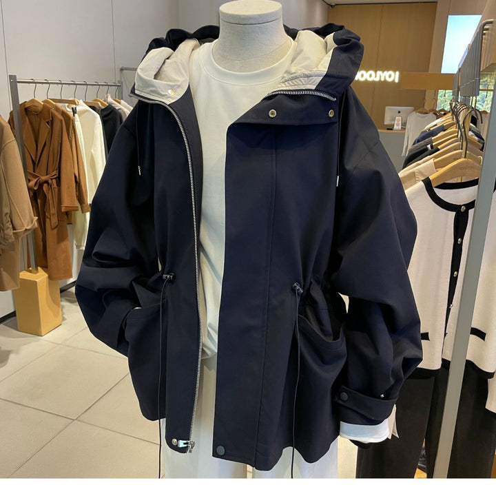 Damen Moderne Utility-Jacke mit hohem Kragen Drune