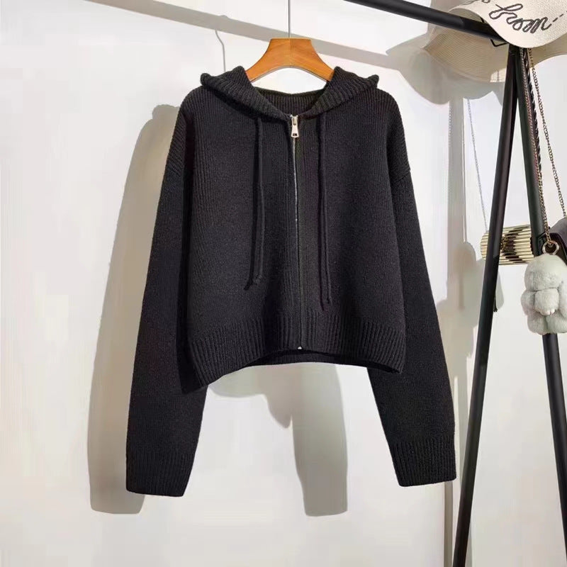 Damen Kapuzenpullover mit Reißverschluss und lässigem Schnitt Drune