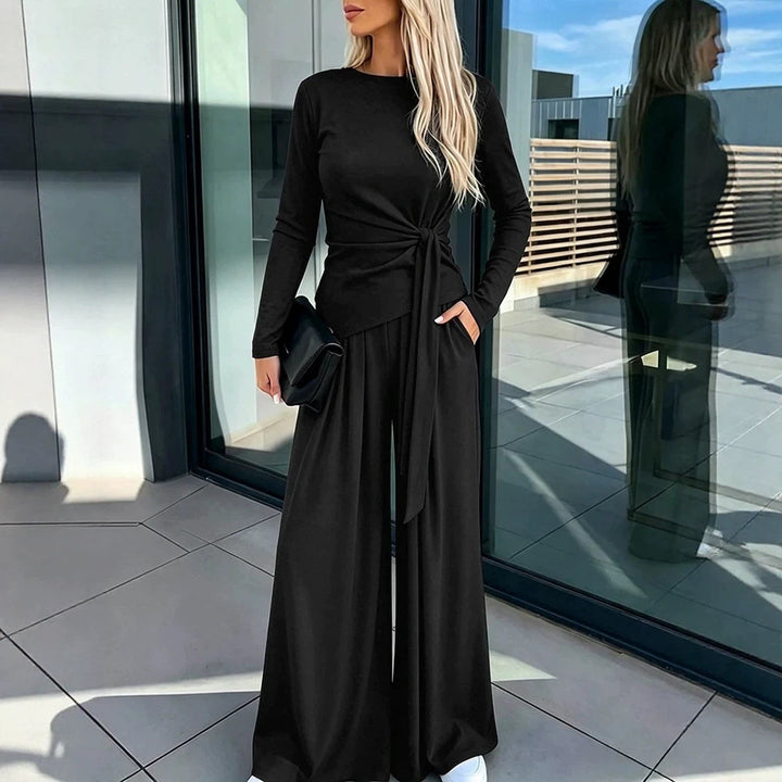 Damen Elegantes Wickeloberteil mit weitem Hosen Drune