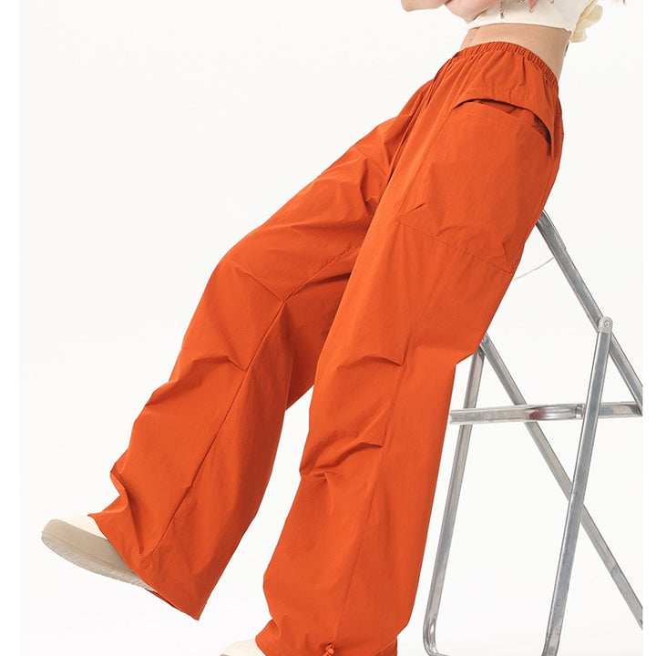 Damen Wide‑Leg Cargo‑Hose mit elastischem Bund & Utility‑Taschen Drune