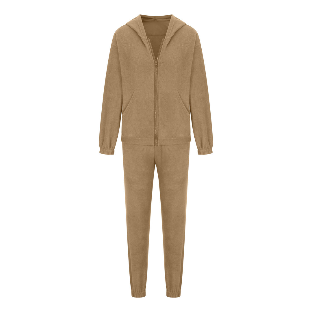 Damen oversized Hoodie mit Kängurutasche und Cargo-Jogginghose Set Drune
