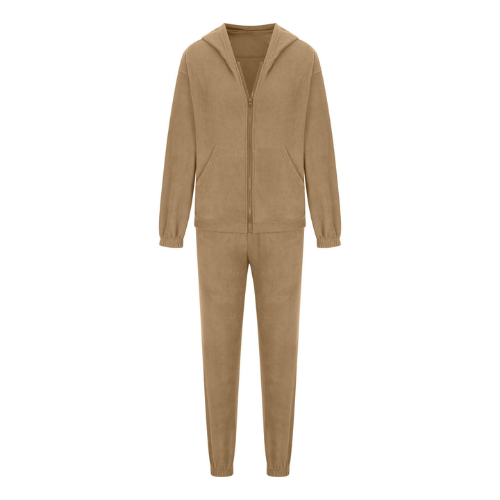 Damen oversized Hoodie mit Kängurutasche und Cargo-Jogginghose Set Drune