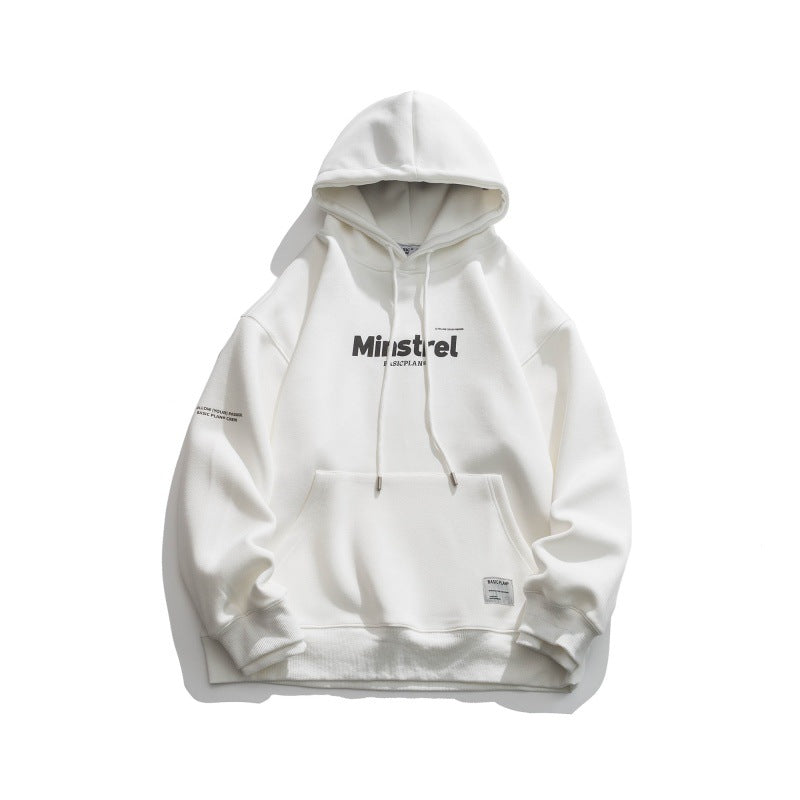 Unisex Oversize-Kapuzenpullover mit minimalem Logoprint, Fleece-Innenfutter und Kängurutasche Drune