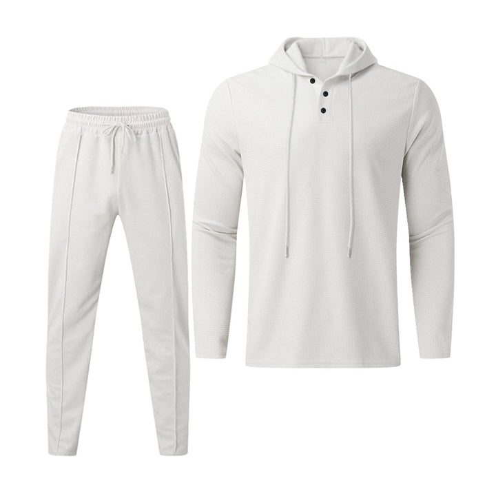 Herren sportives Hoodie und Jogginghose Set im strukturierten Design Drune