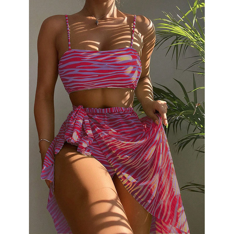 Damen Zweiteiliges Set mit Crop-Top und Wickelrock Drune