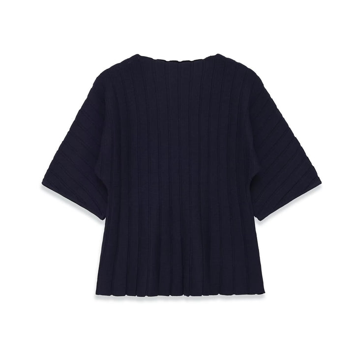 Damen Strickoberteil mit eleganter Textur und kurzem Arm Drune