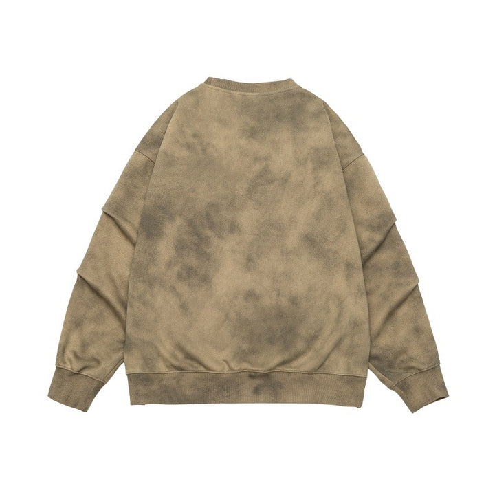Unisex Oversize-Sweatshirt mit Stonewash-Optik und Ärmel-Druckknöpfen Drune