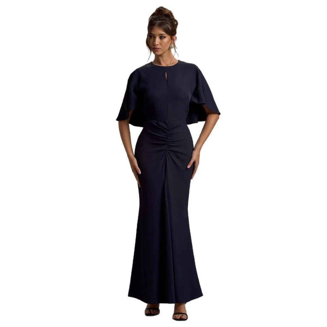 Damen Elegantes Abendkleid mit voluminösen Ärmeln und raffiniertem Wickeldetail Drune