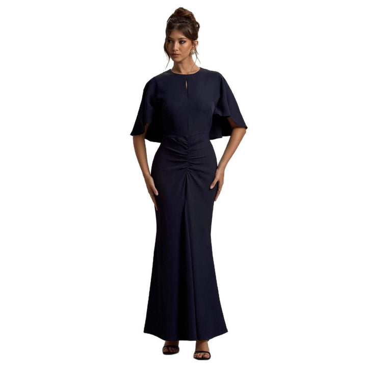 Damen Elegantes Abendkleid mit voluminösen Ärmeln und raffiniertem Wickeldetail Drune