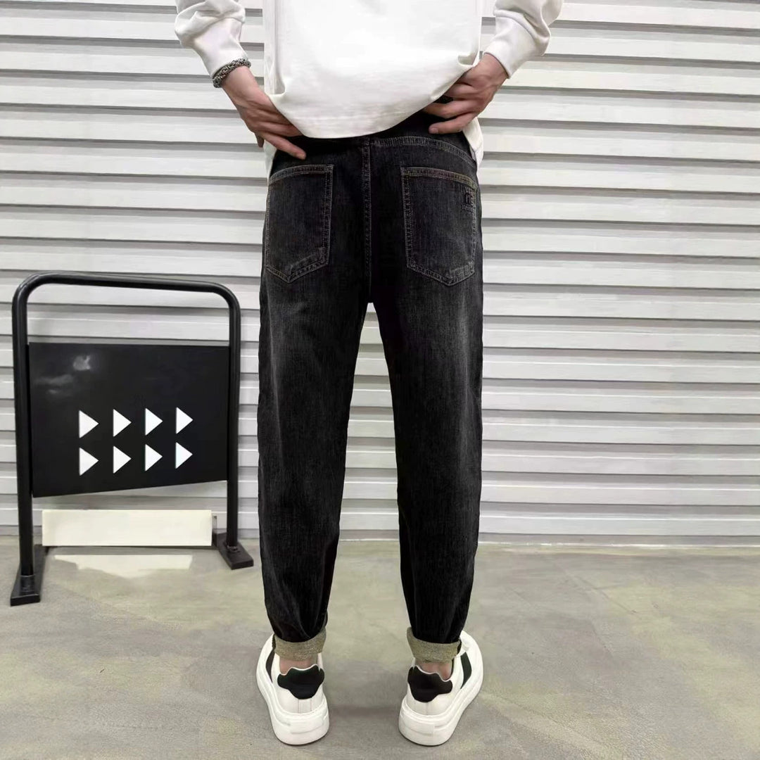 Herren Relaxed Denim-Jogger mit Kordelzug und elastischem Saum Drune
