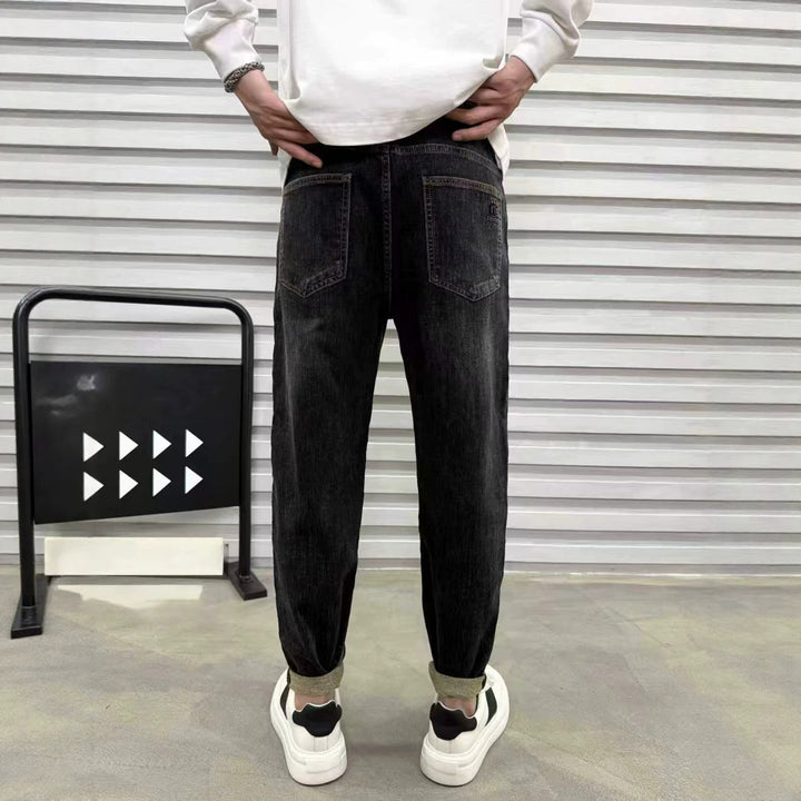Herren Relaxed Denim-Jogger mit Kordelzug und elastischem Saum Drune