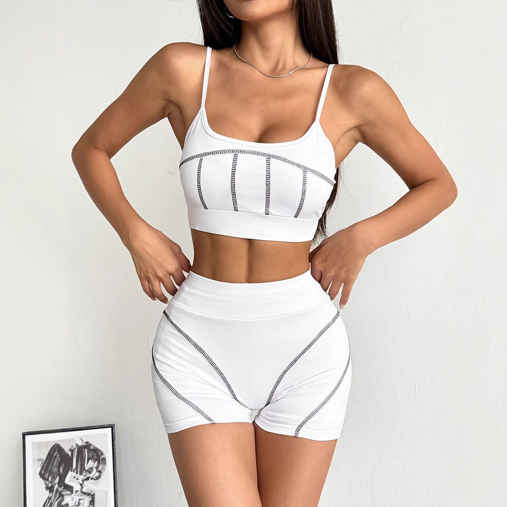 Damen Sportliches Set mit Crop-Top und Shorts Drune