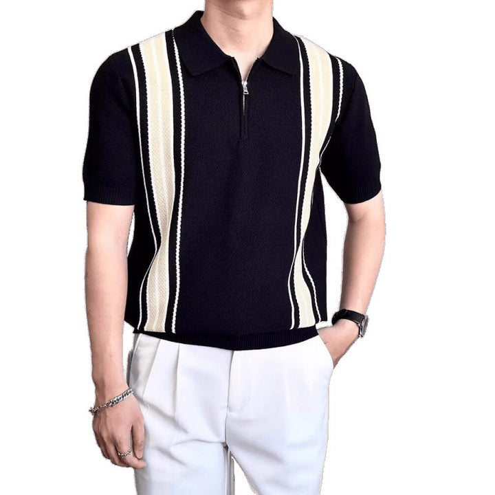 Herren Modisches Poloshirt mit Reißverschluss Drune