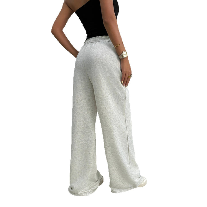 Damen Weiche Lounge-Palazzohose mit gerafftem Smokbund und Tunnelzug Drune