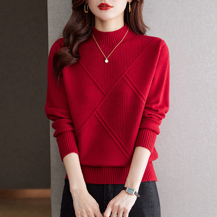 Damen eleganter Strickpullover mit modernem Strukturdesign Drune