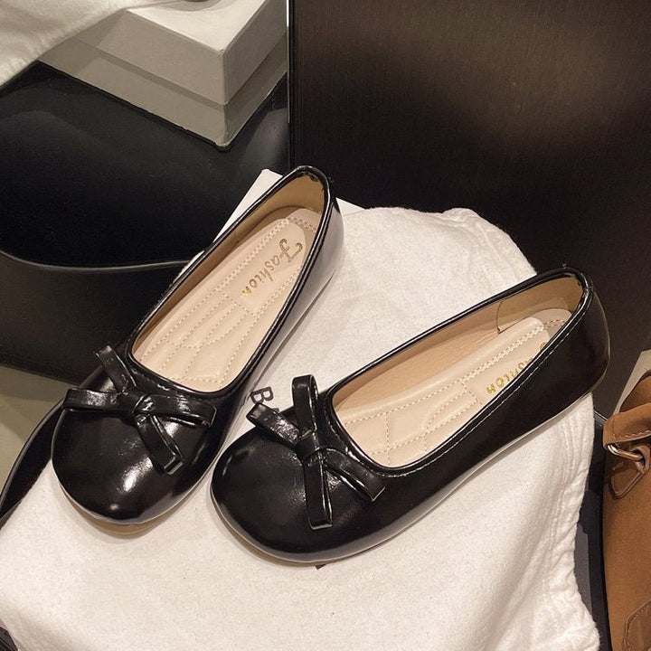 Damen elegante Ballerinas mit zierlichem Schleifenakzent Drune