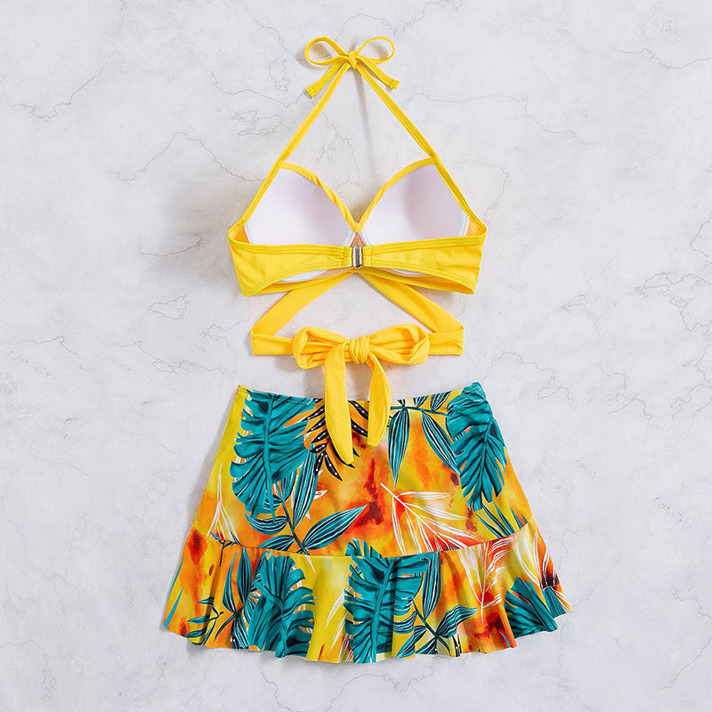 Damen Bikini-Set mit Rüschenrock und verstellbaren Trägern Drune