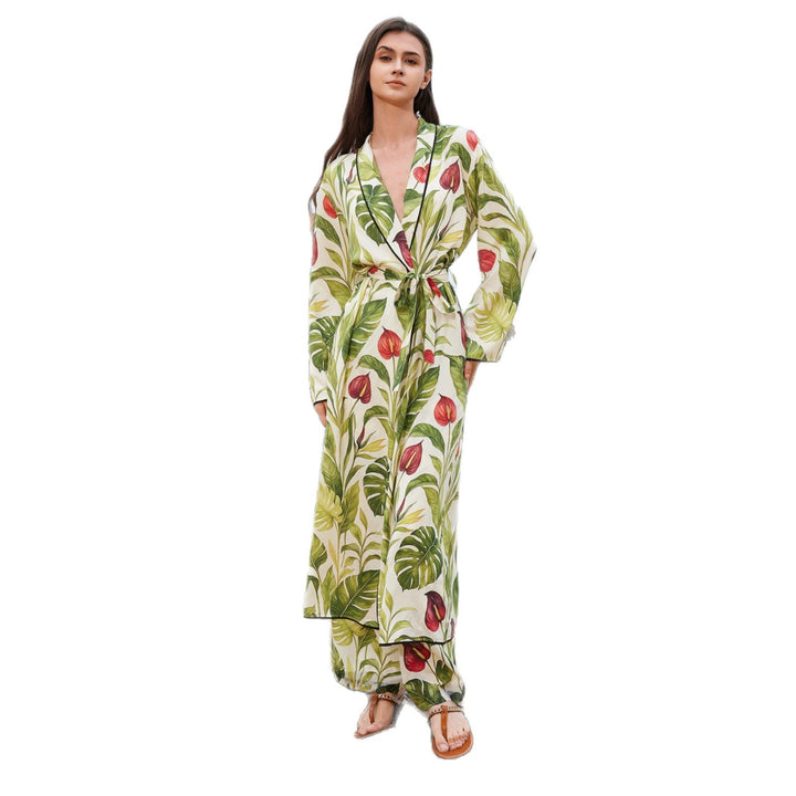 Damen luftiger Kimono mit floralen Mustern Drune