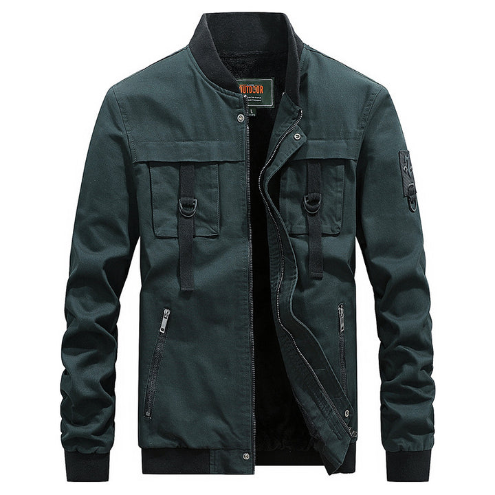 Herren Utility-Fieldjacke mit Stehkragen, D-Ring-Details und Reißverschlusstaschen Drune