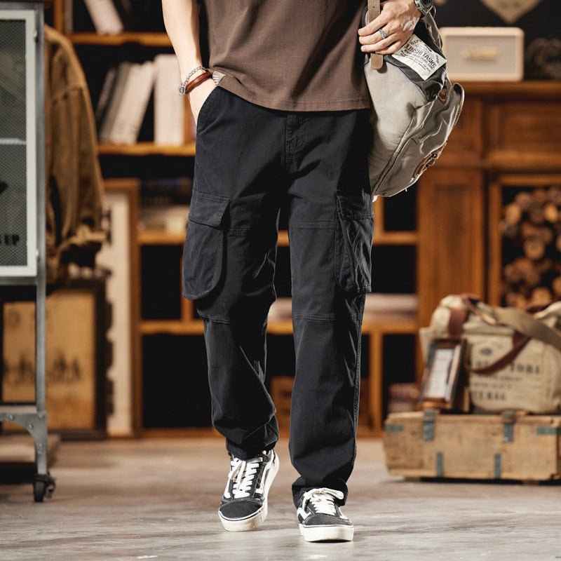 Herren Cargo-Hose im Utility-Look mit Knieabnähern und großen Klappentaschen Drune