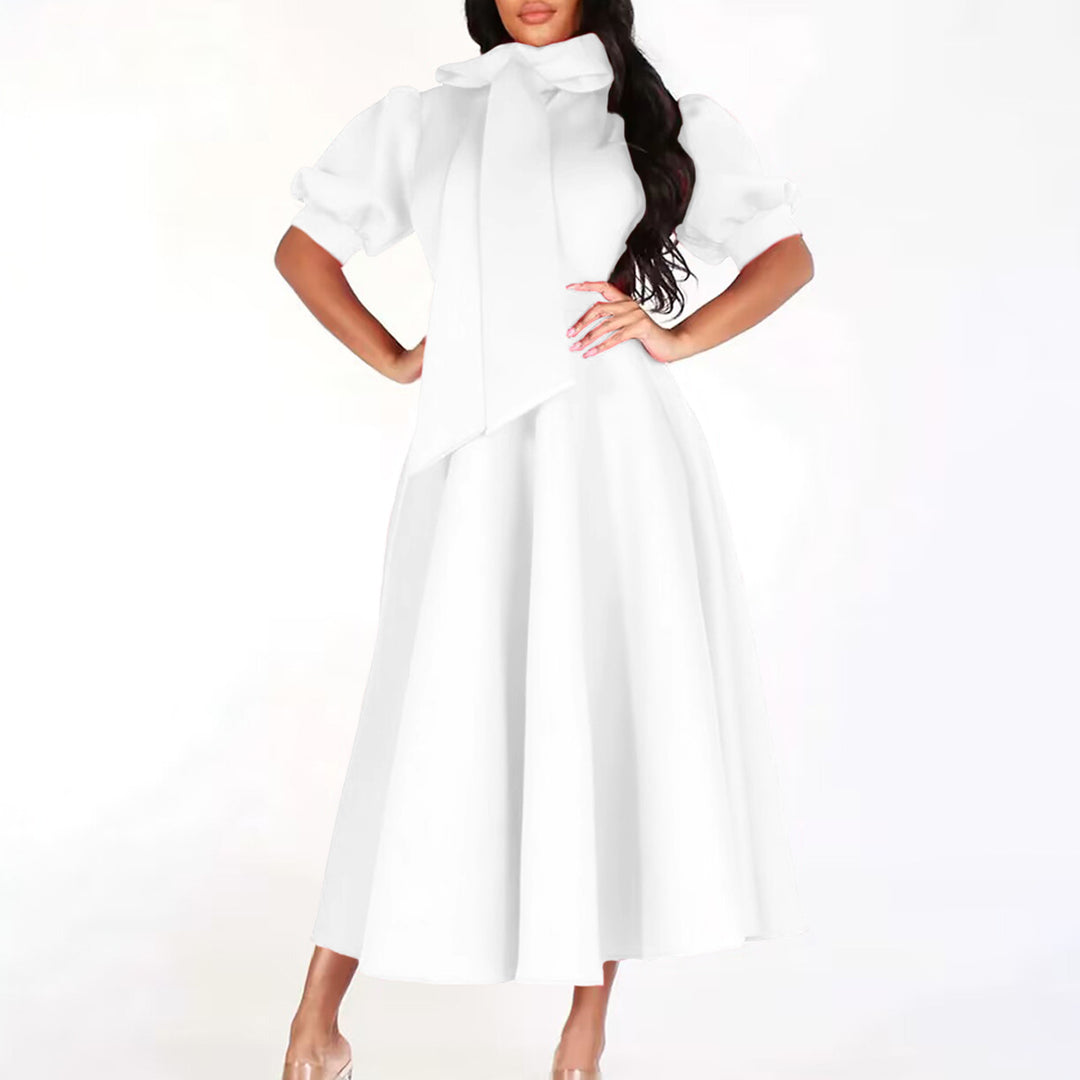 Damen Ballonkleid mit eleganter Schleifenverarbeitung und Taschen Drune