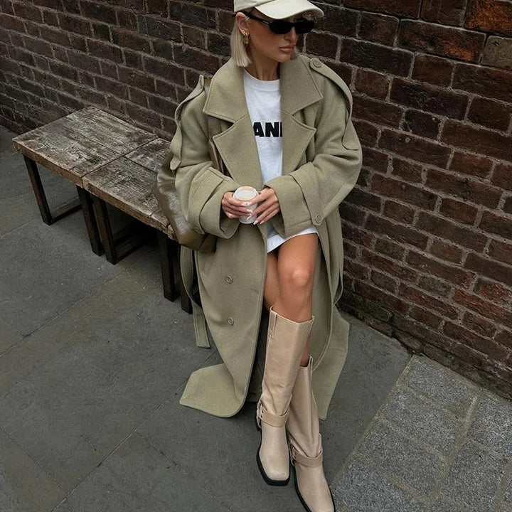 Damen Federgewicht Oversize-Mantel Drune