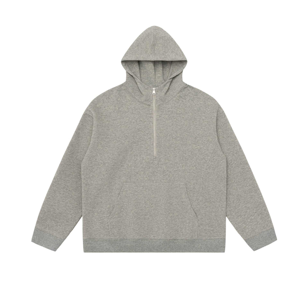 Unisex Kapuzen-Halbzip-Sweatshirt im Oversize-Fit mit Kängurutasche Drune
