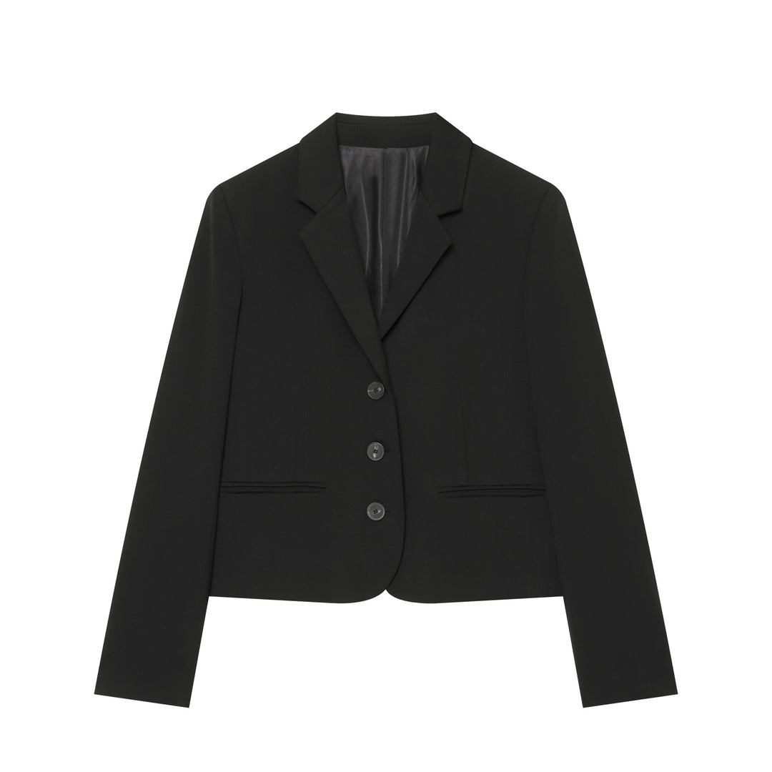 Damen Kurzblazer mit taillierter Silhouette, durchgehender Knopfleiste und feiner Innenfütterung Drune